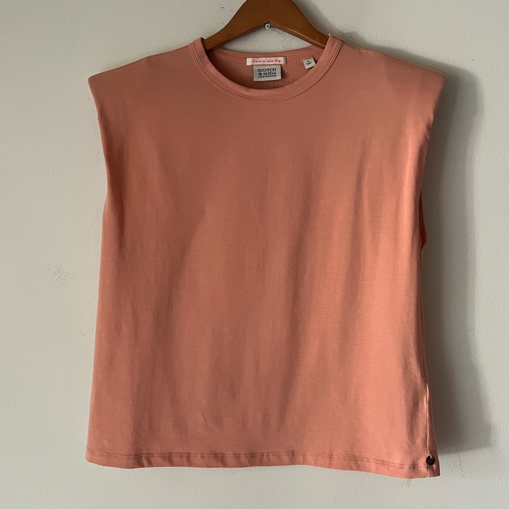 Scotch & Soda Sleeveless Shoulder Pad Muscle  Tee Tank Top Sz Medium